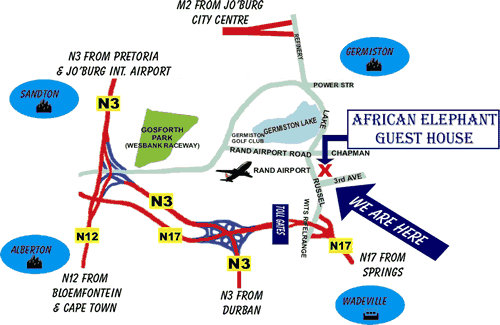 Germiston accommodation, accommodations near Rand airport, wadeville accommodation, Alberton accommodation, Gauteng guesthouse, guesthouse Germiston, Joburg Accommodation - map