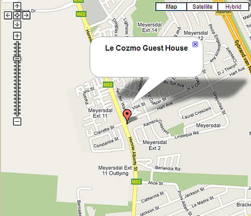 Map for Le Cozmo B&B Guesthouse in Alberton